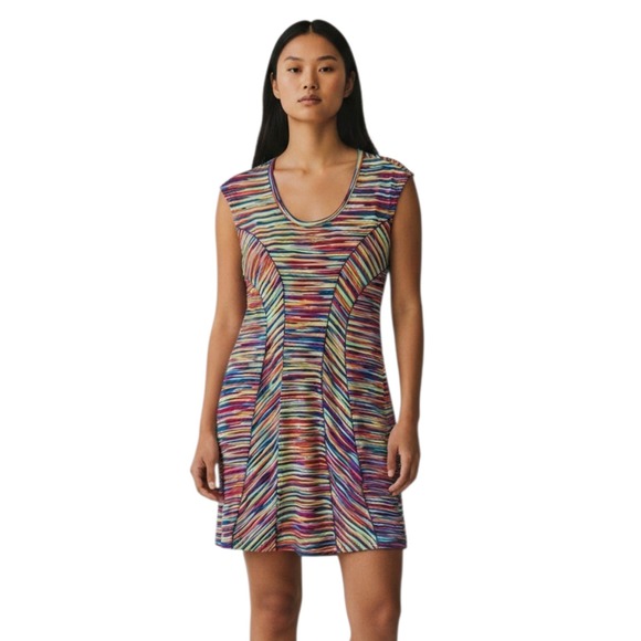 Title nine Dresses & Skirts - Title Nine Dream Dress Rainbow Womens Medium Striped Sleeveless Athletic